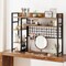 Desk Storage Shelf with 4 Tiers and 6 Hooks for Home Office or Kitchen Counter